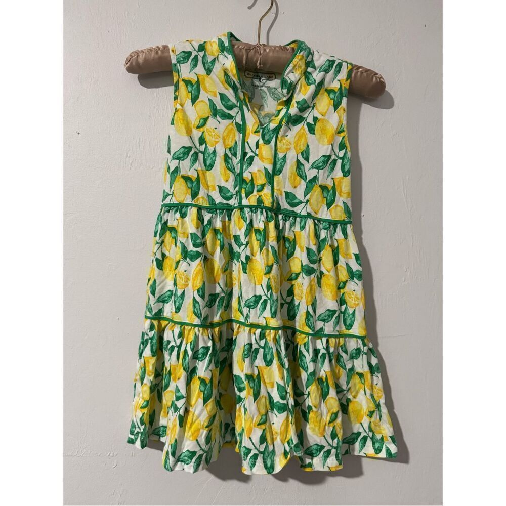 Duffield Lane lemon print cotton dress 6 kids